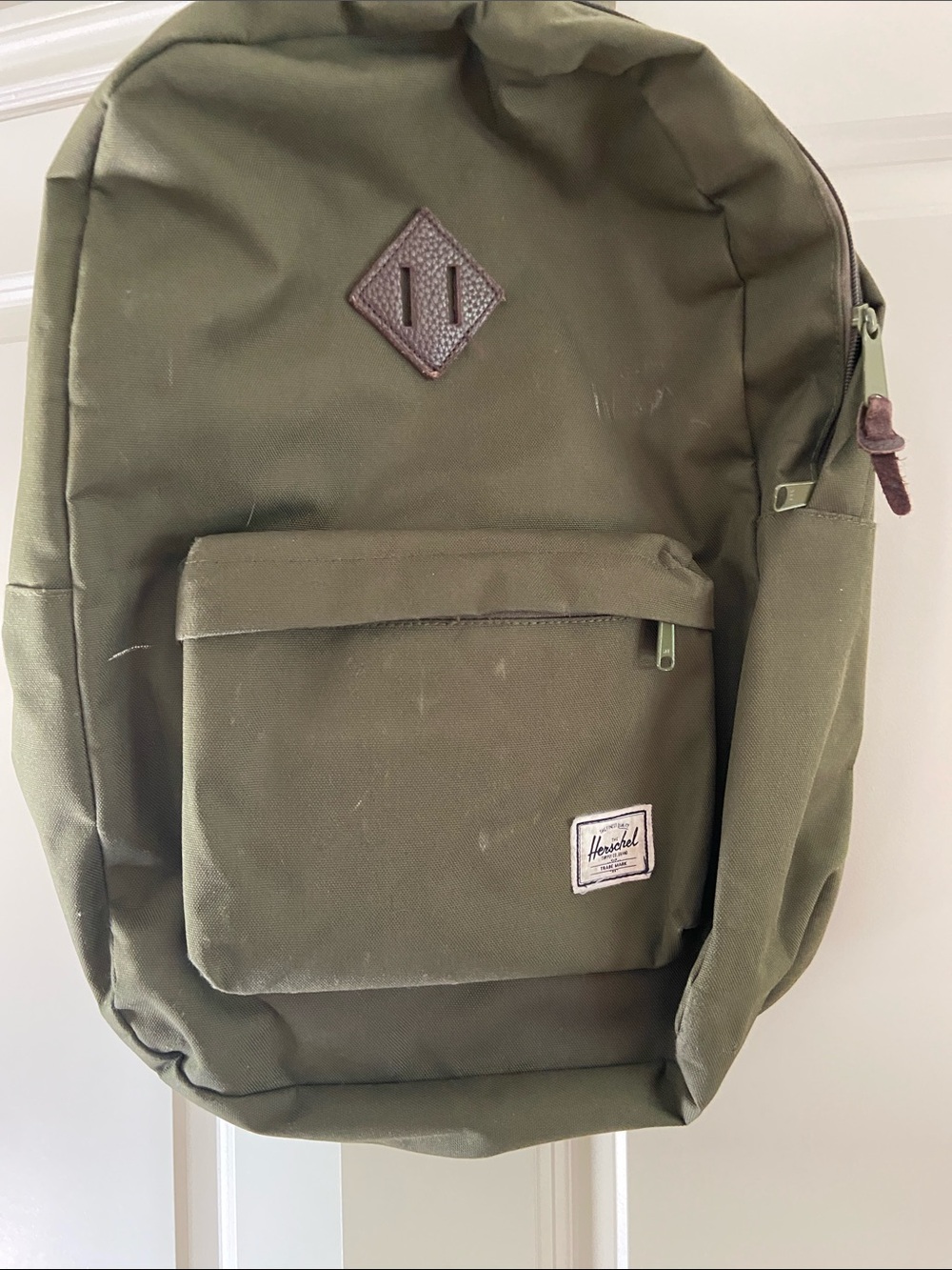 Herschel Supply Company Kids Olive Green Backpack with Front Pocket